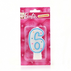 Свеча-цифра «6» - Barbie (Веселый Праздник, SVC-6-BRBsim)